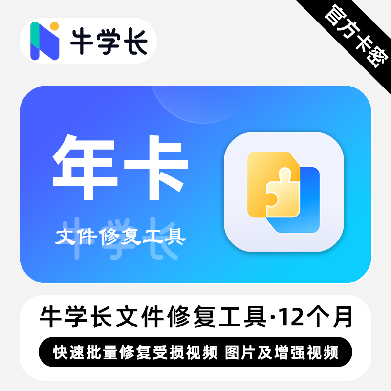 【卡密兑换】牛学长文件修复工具Win版12个月丨限价102.4